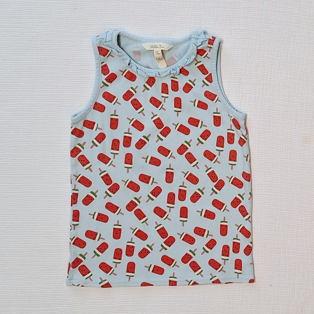 Matilda Jane Ice Pop Tank Top - Light Blue and Red